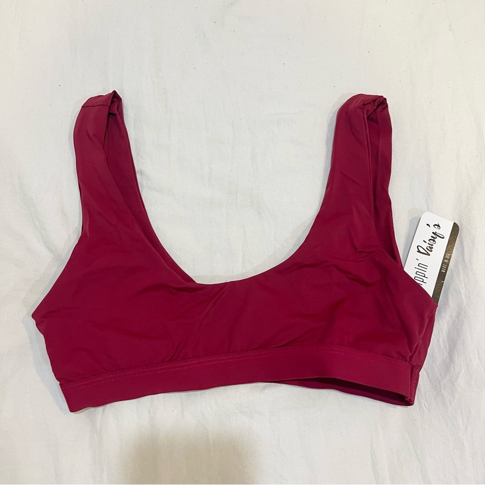 NWT Dippin Daisy’s Maroon Burgundy Swimsuit Top Size Small S